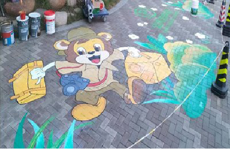 龙南夏季画地面彩绘会遇到的问题