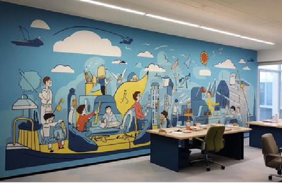 龙南办公室墙绘的特点。